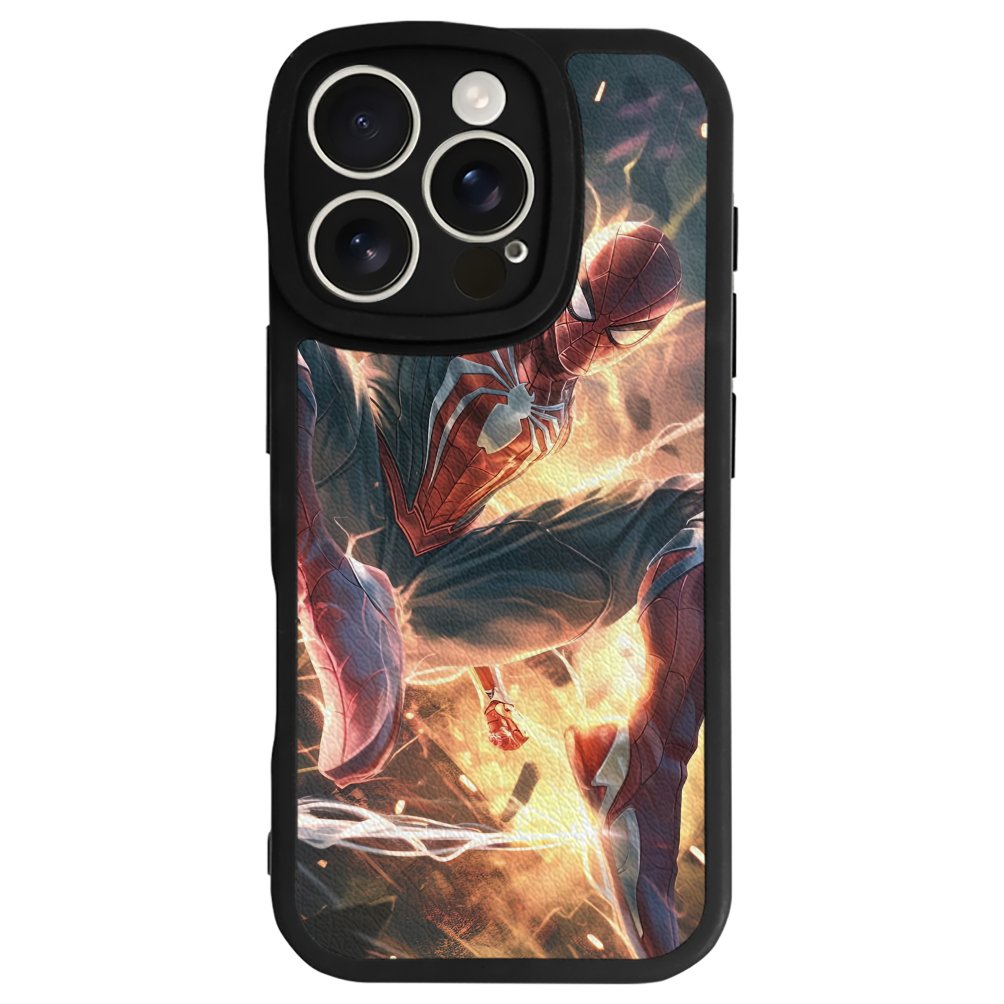 Spider Man スパイダーマン 【iPhone 16シリーズ対応】シリコンスマホケース（レザー調） 材質：シリコン